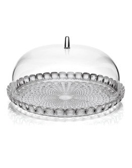 Блюдо сервировочное с крышкой tiffany, D30 см, серое
