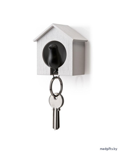 Держатель+брелок для ключей sparrow белый-черный