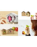 Держатель+брелок для ключей двойной sparrow белый-оранж