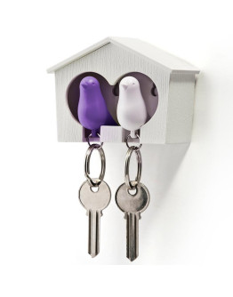 Держатель для ключей duo sparrow, белый/фиолетовый