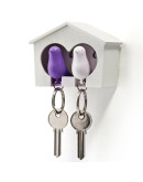 Держатель+брелок для ключей двойной sparrow белый-фиолетовый