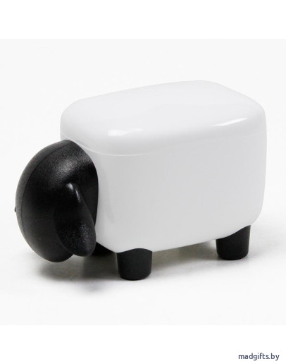 Контейнер для мелочей sheepshape, белый с черной крышкой