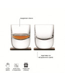 Набор из 2 стаканов renfrew whisky с деревянными подставками  270 мл