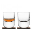 Набор из 2 стаканов renfrew whisky с деревянными подставками  270 мл