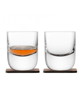 Набор стаканов с деревянными подставками renfrew whisky, 270 мл, 2 шт.