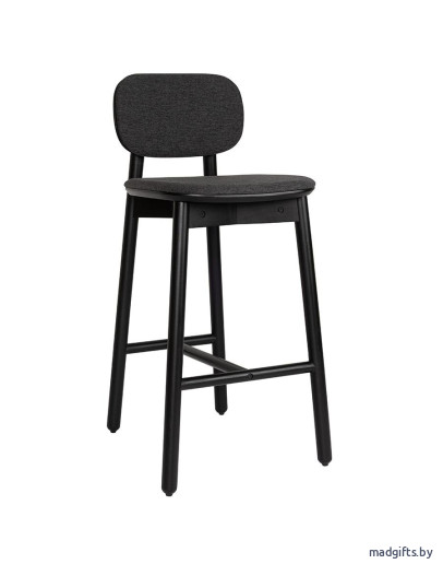 Стул барный с обивкой saga, рогожка, темно-серый