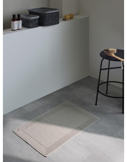 Коврик для ванной с фактурным бортиком бежево-серого цвета из коллекции essential, 50х80 см