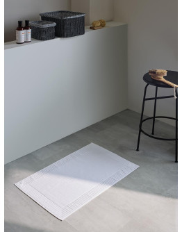 Коврик для ванной с фактурным бортиком белого цвета из коллекции essential, 50х80 см