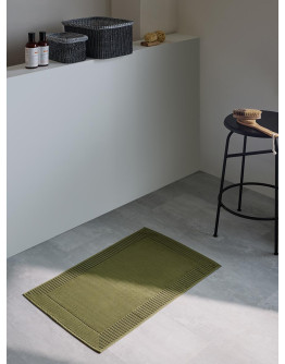 Коврик для ванной с фактурным бортиком оливкового цвета из коллекции essential, 50х80 см