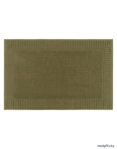 Коврик для ванной с фактурным бортиком оливкового цвета из коллекции essential, 50х80 см