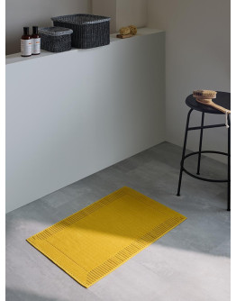 Коврик для ванной с фактурным бортиком цвета охры из коллекции essential, 50х80 см