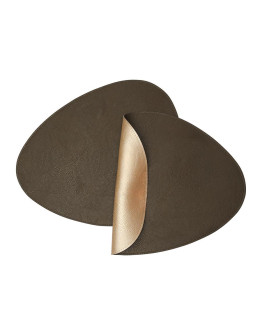 Салфетка сервировочная drop, 33х41 см, коричневая/золотистый металлик