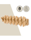 Вешалка настенная picket, 61 см, 8 крючков, натуральное дерево