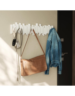 Вешалка настенная sticks, 72 см, 8 крючков, белая