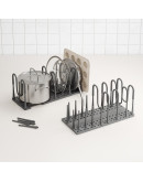 Органайзер для посуды и столовых приборов peggy, 20х55 см, серый
