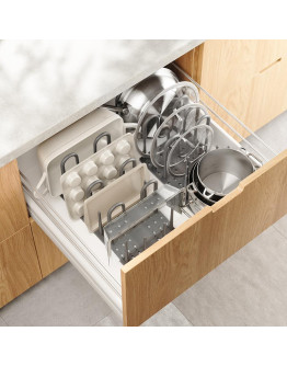 Органайзер для посуды и столовых приборов peggy, 20х55 см, серый