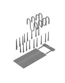 Органайзер для посуды и столовых приборов peggy, 20х55 см, серый