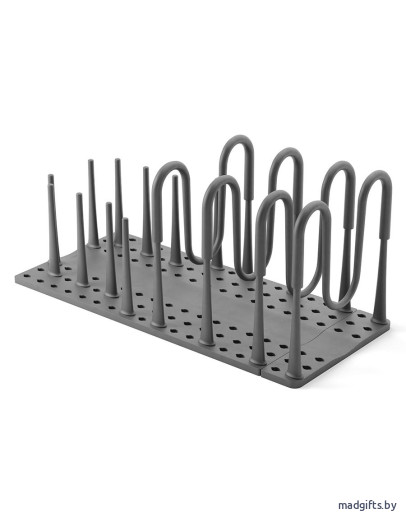 Органайзер для посуды и столовых приборов peggy, 20х55 см, серый