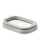 Банка для хранения прямоугольная vacuum glass, 1,25 л, светло-серая