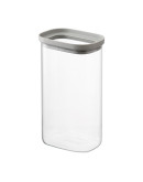 Банка для хранения прямоугольная vacuum glass, 1,25 л, светло-серая