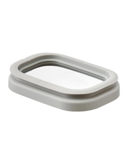Банка для хранения прямоугольная vacuum glass, 1,5 л, светло-серая