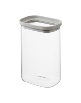 Банка для хранения прямоугольная vacuum glass, 1,5 л, светло-серая