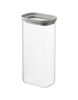Банка для хранения прямоугольная vacuum glass, 1,75 л, светло-серая