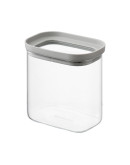 Банка для хранения прямоугольная vacuum glass, 750 мл, светло-серая