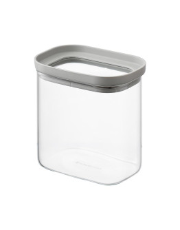 Банка для хранения прямоугольная vacuum glass, 750 мл, светло-серая
