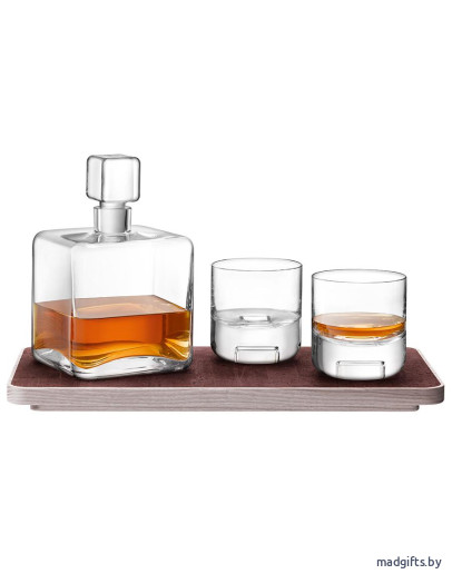 Набор для виски на деревянном подносе cask, 3 пред.