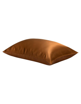 Наволочка из натурального шелка шоколадного цвета из коллекции essential, 50х70 см