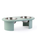 Миска двойная на подставке Плато мятного цвета из коллекции pets essential Миска двойная на подставке Плато мятного цвета из коллекции pets essential
