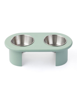 Миска двойная на подставке Плато мятного цвета из коллекции pets essential