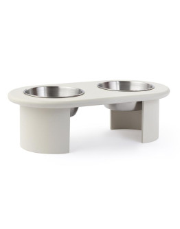 Миска двойная на подставке Плато серо-бежевого цвета из коллекции pets essential