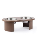 Миска двойная на подставке Плато цвета мокко из коллекции pets essential