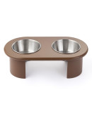 Миска двойная на подставке Плато цвета мокко из коллекции pets essential