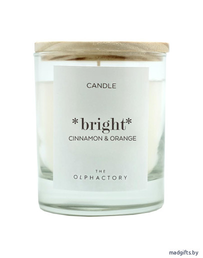 Свеча ароматическая bright - Корица & Апельсин, 40 ч