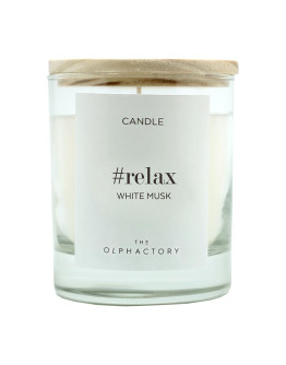 Свеча ароматическая the olphactory, relax, white musk, 40 ч