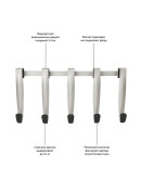 Вешалки: Вешалка надверная schnook 5 крючков черная-никель Вешалка надверная schnook 5 крючков черная-никель