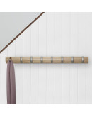 Вешалка настенная горизонтальная flip 8 крючков натуральное дерево