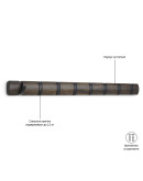 Вешалка настенная горизонтальная flip 8 крючков черная-орех