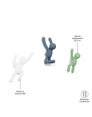 Вешалки: Вешалки-крючки buddy 3 шт. разноцветные мятные Вешалки-крючки buddy 3 шт. разноцветные мятные