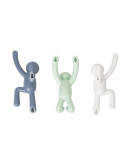 Вешалки: Вешалки-крючки buddy 3 шт. разноцветные мятные Вешалки-крючки buddy 3 шт. разноцветные мятные