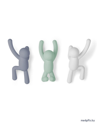 Вешалки-крючки buddy 3 шт. разноцветные мятные