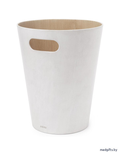 Корзина для мусора woodrow белая-никель