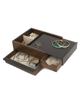 Шкатулка stowit, черная/орех