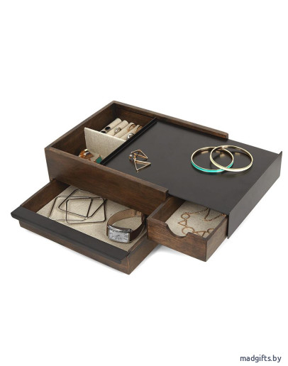 Шкатулка для украшений stowit чёрный-орех