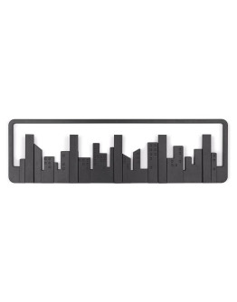 Вешалка настенная skyline, 50 см, черная, 5 крючков