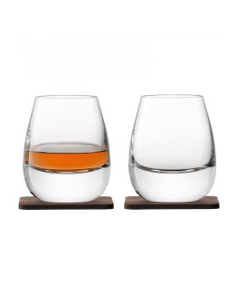 Набор стаканов с деревянными подставками islay whisky, 250 мл, 2 шт.
