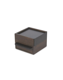Шкатулка stowit mini, черная/орех